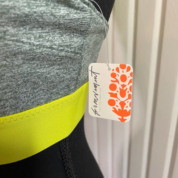 Free People Movement Yellow Gray Just Breathe Sports Bra Size XS - Picture 4 of 8